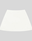 CourtClub A-Line Skirt in White front view featuring a flattering high-rise waistband and flowing silhouette.