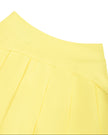 Back waistband detail of the CourtClub A-Line Skirt in Yellow.