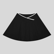 CourtClub Color Block A-Line Skirt in Black front view