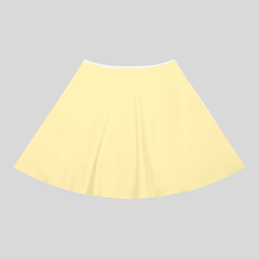 CourtClub Color Block A-Line Skirt in Light Yellow back view