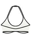 CourtClub Color Block Halter Sports Bra in White back view showcasing the open-back halter design