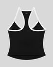 CourtClub Color Block Tank Top in Black back view featuring racerback design