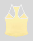 CourtClub Color Block Tank Top in Light Yellow back view featuring racerback design