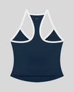 CourtClub Color Block Tank Top in Navy Blue back view featuring racerback design