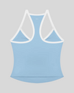 CourtClub Color Block Tank Top in Sky Blue back view featuring racerback design