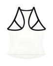 CourtClub Color Block Tank Top in White back view featuring racerback design