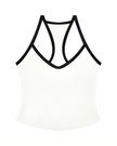 CourtClub Color Block Tank Top in White front view with contrast trim