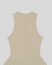 A khaki CourtClub Full-Zip Dress with a small white 'Athlesi' logo on the upper left chest