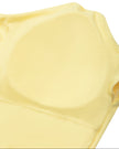 Athlesi CourtClub Open-Back Tennis Dress in Yellow closeup showing removable chest padding