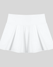 CourtClub Pleated Skirt in White back view showcasing its flowing pleated design