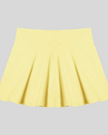 CourtClub Pleated Skirt in Yellow front view featuring a flattering high-rise waistband and elegant pleated silhouette