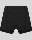 Athlesi CourtClub Tennis Short in Black front view with high-rise waistband and fitted silhouette