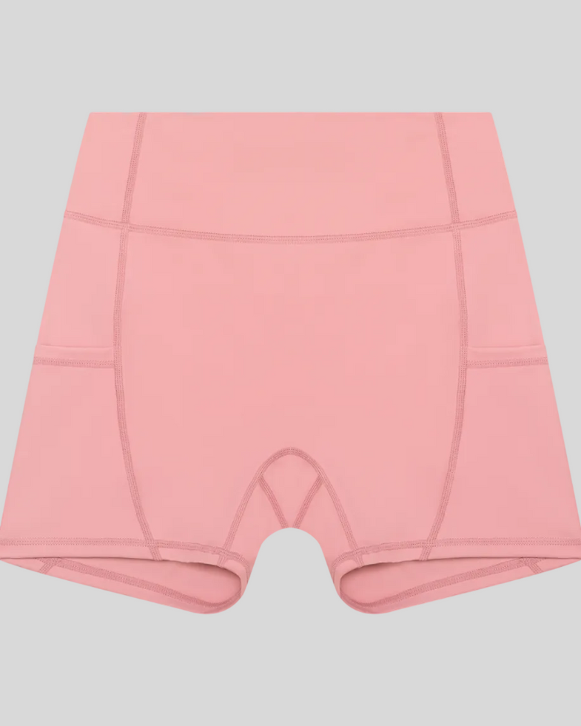 Athlesi CourtClub Tennis Short in Pink front view with high-rise waistband and fitted silhouette