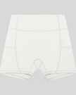 Athlesi CourtClub Tennis Short in White front view with high-rise waistband and fitted silhouette
