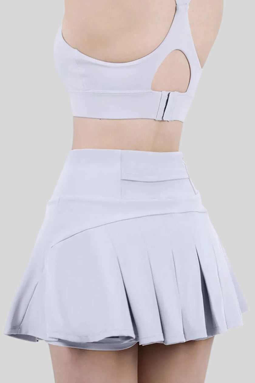 CourtFlow Pleated Athletic Skirt in white - Athlesi