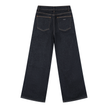 DenimEase Straight-Leg Jeans in Navy Blue back view
