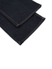 Hem detail of DenimEase Straight-Leg Jeans in Navy Blue