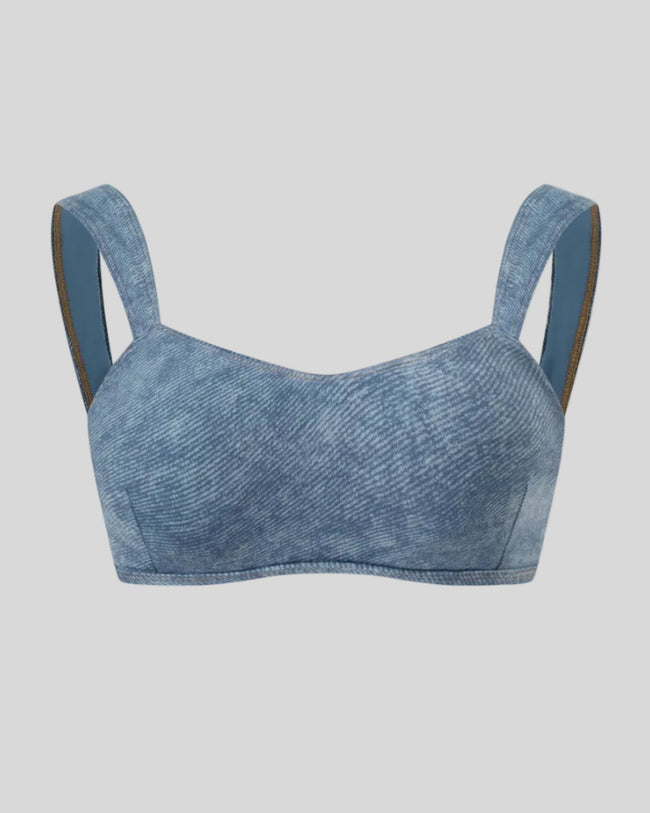 3D front view of DenimForm Sculpt Bra showing structure and shape