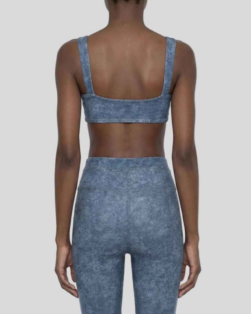 Back view of model wearing DenimForm Sculpt Bra
