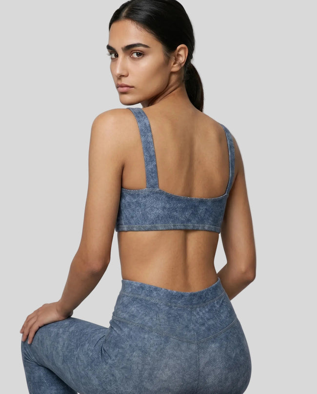 Back view of model wearing DenimForm Sculpt Bra