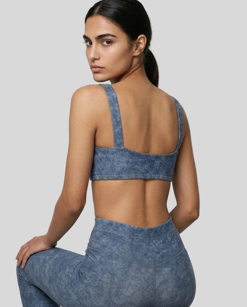 Back view of model wearing DenimForm Sculpt Bra