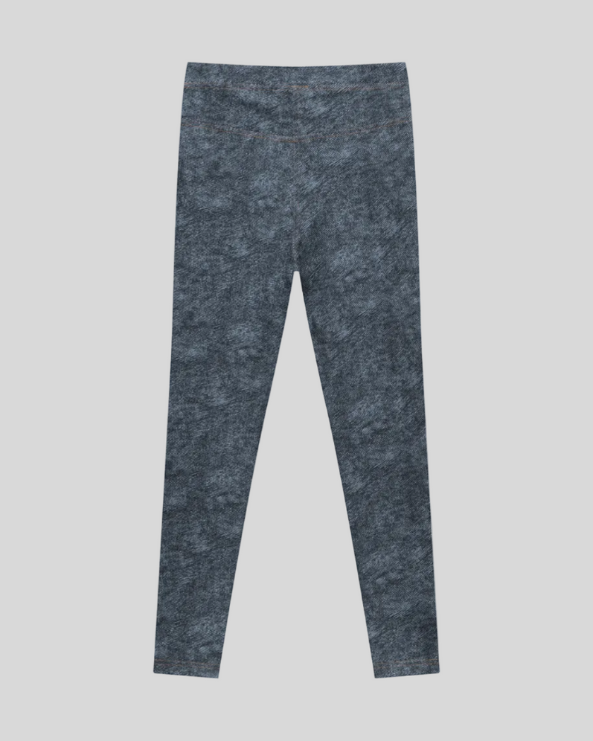 Back view of DenimForm Sculpt Legging in jeans blue flatlay