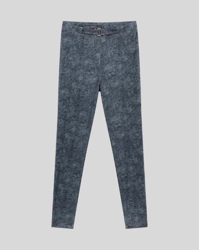 DenimForm Sculpt Legging in jeans blue faux denim front flatlay view