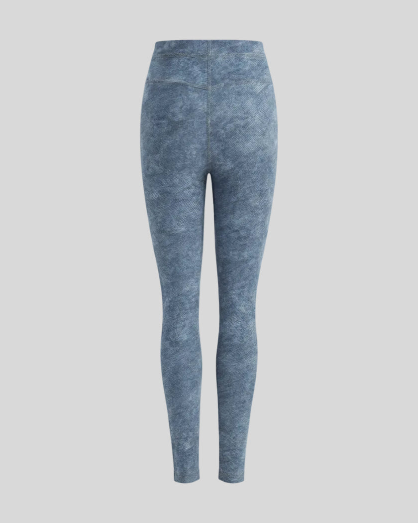 3D back view of DenimForm Sculpt Legging with sculpted fit