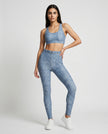 Model wearing DenimForm Sculpt Legging with matching sports bra