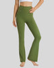 “Feel like skin” fabric of EarthFlow Flare Yoga Pant in Green - Athlesi
