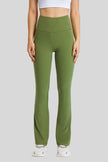 Solid, minimalist design of EarthFlow Flare Yoga Pant in Green - Athlesi