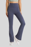 “Feel like skin” fabric of EarthFlow Flare Yoga Pant in Navy - Athlesi