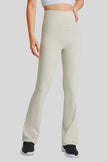 “Feel like skin” fabric of EarthFlow Flare Yoga Pant in White - Athlesi