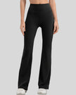EarthFlow Sculpt Flare Pant in black, front view with high-waist flare silhouette