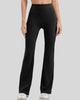 EarthFlow Sculpt Flare Pant in black, front view with high-waist flare silhouette