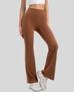 EarthFlow Sculpt Flare Pant in caramel, front view with high-waist flare silhouette