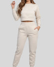 Apricot Athlesi EaseForm jogger set cropped sweatshirt and joggers front view