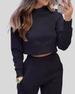 Athlesi EaseForm cropped sweatshirt upper body detail in black