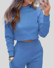 Athlesi EaseForm cropped sweatshirt upper body detail in blue