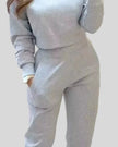 Athlesi EaseForm cropped sweatshirt upper body detail in light gray