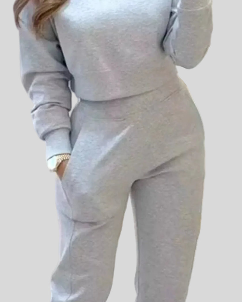 Athlesi EaseForm cropped sweatshirt upper body detail in light gray