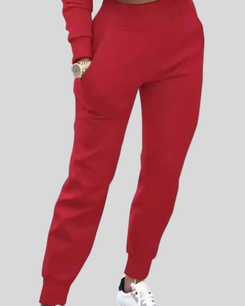 Athlesi EaseForm jogger pants lower body detail in red