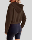 EaseForm Zip Hoodie Jacket in chocolate back view showing dropped shoulder structure and fit