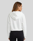 EaseForm Zip Hoodie Jacket in white back view showing dropped shoulder structure and fit