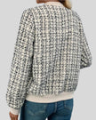 Éloise Tweed Bomber Jacket back view displaying full tweed texture and structured fit