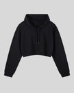 Everyday Cropped Hoodie in Black front view