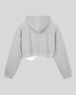 Everyday Cropped Hoodie in Flower Gray back view