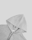 Hood and neckline detail of Everyday Cropped Hoodie in Flower Gray