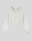 Everyday Cropped Hoodie in Oat Gray front view