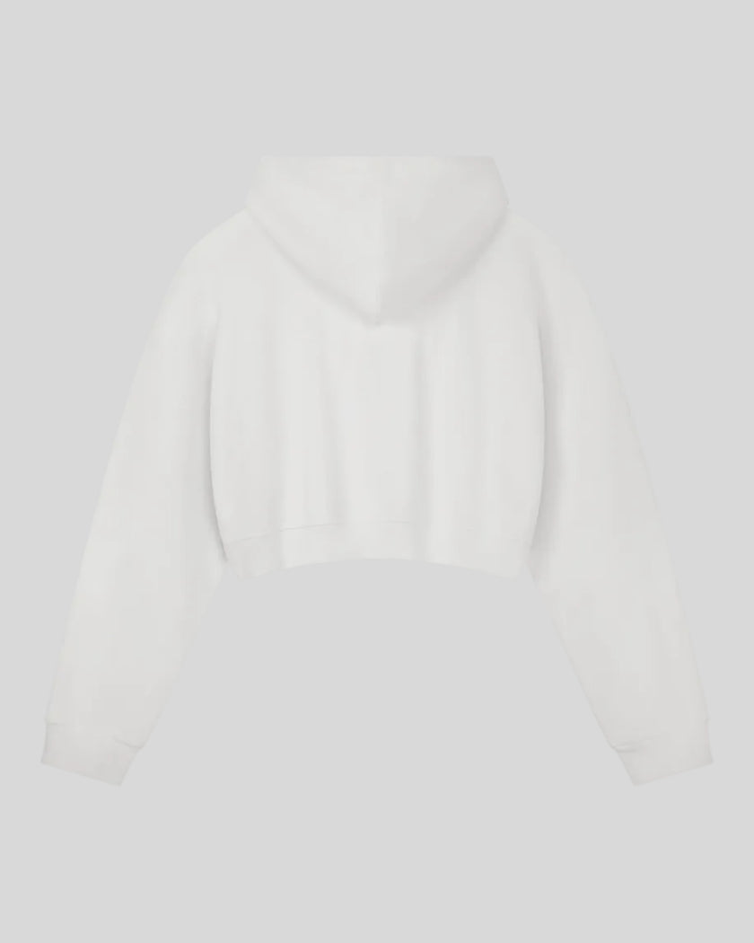 Everyday Cropped Hoodie in White back view